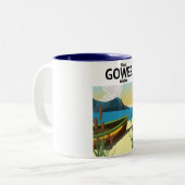 Reisposter Gower Wales Tweekleurige Koffiemok (Voorkant links)