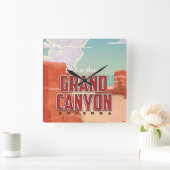 Reisposter Grand Canyon vintage Vierkante Klok (Huis)