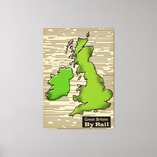 Reisposter Groot-Brittannië Per Spoor Canvas Afdruk (Voorkant)