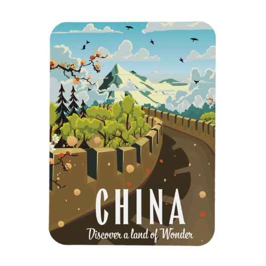Reisposter Grote Muur van China Magneet (Verticaal)