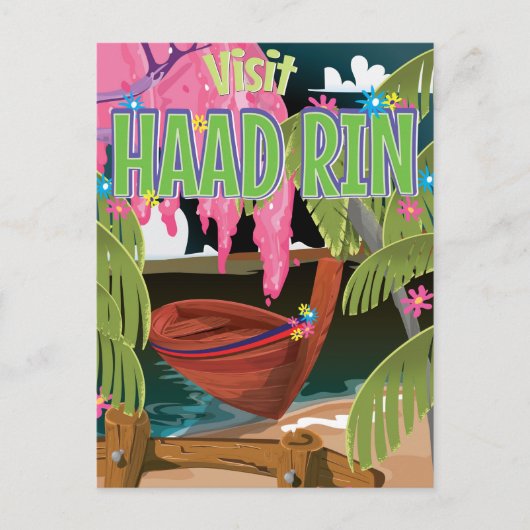 Reisposter Haad Rin Thailand Briefkaart (Voorkant)