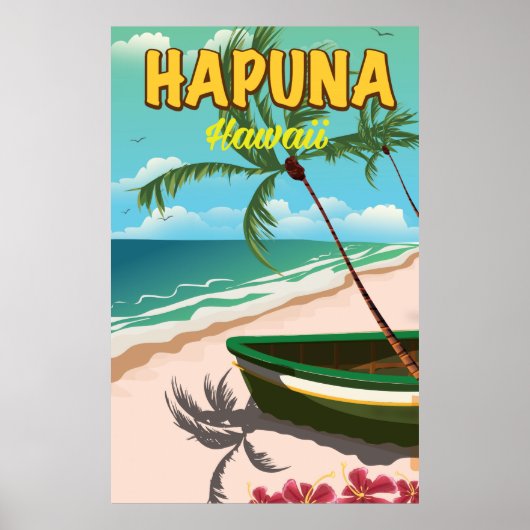 Reisposter Hapuna Hawaii Poster (Voorkant)