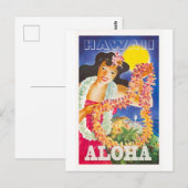 reisposter Hawaii Briefkaart (Voorkant / Achterkant)