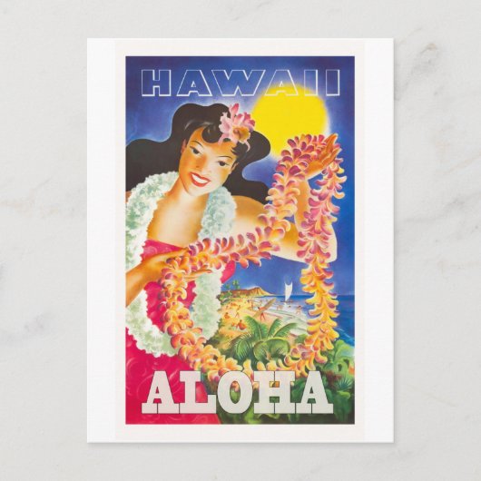 reisposter Hawaii Briefkaart (Voorkant)