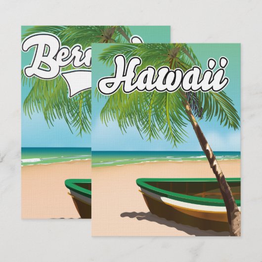 Reisposter Hawaii Tropical Beach (Voorkant / Achterkant)