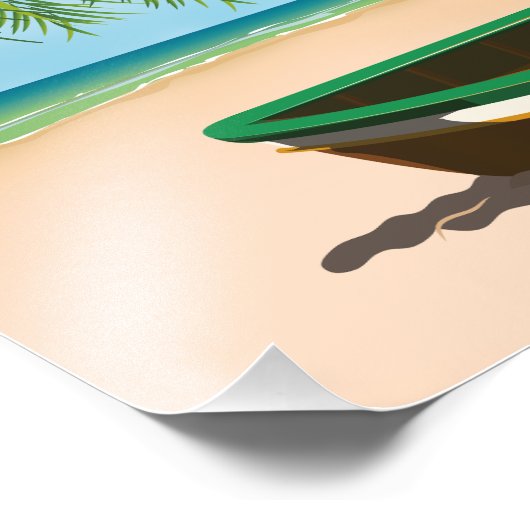 Reisposter Hawaii Tropical Beach Foto Afdruk (Hoek)