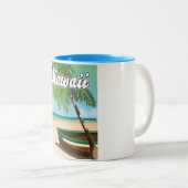 Reisposter Hawaii Tropical Beach Tweekleurige Koffiemok (Voorkant rechts)
