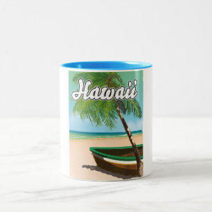 Reisposter Hawaii Tropical Beach Tweekleurige Koffiemok