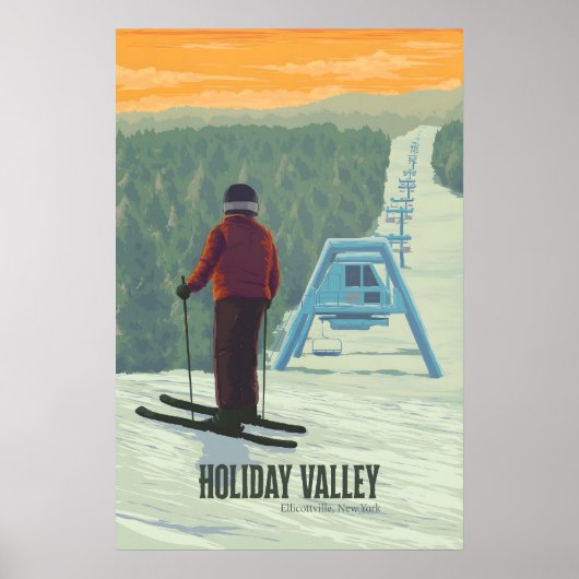 Reisposter Holiday Valley NY Ski Resort Poster (Voorkant)