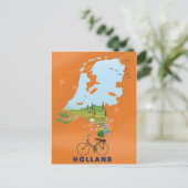 Reisposter Holland Map Briefkaart (Staand voorkant)