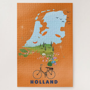Reisposter Holland Map Legpuzzel