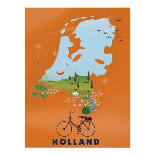 Reisposter Holland Map Perfect Poster (Voorkant)