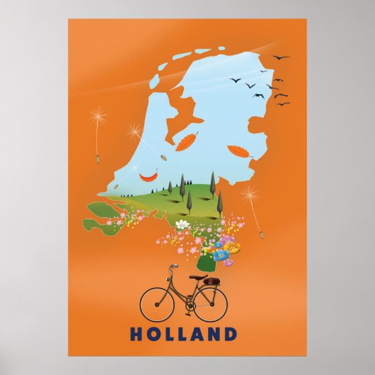 Reisposter Holland Map Poster (Voorkant)