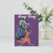 Reisposter Hong Kong Dragon  stijl Briefkaart (Staand voorkant)