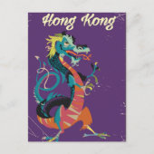 Reisposter Hong Kong Dragon stijl Briefkaart (Voorkant)