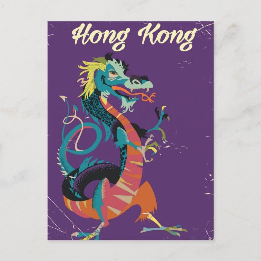 Reisposter Hong Kong Dragon  stijl Briefkaart (Voorkant)