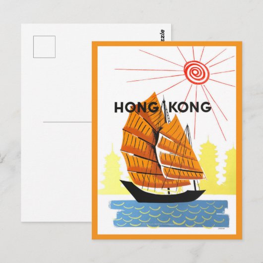  reisposter Hongkong Briefkaart (Voorkant / Achterkant)