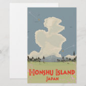 Reisposter Honshu eiland, Japan Briefpapier (Voorkant / Achterkant)