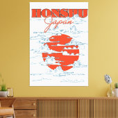 Reisposter Honshu Japan Canvas Afdruk (Insitu (Woonkamer))