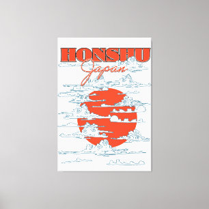 Reisposter Honshu Japan Canvas Afdruk