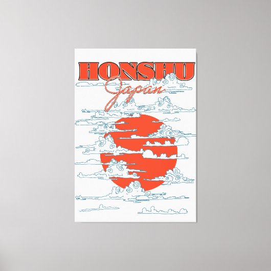 Reisposter Honshu Japan Canvas Afdruk (Voorkant)