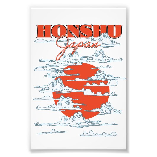 Reisposter Honshu Japan Foto Afdruk (Voorkant)