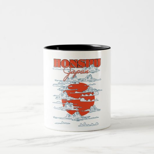 Reisposter Honshu Japan Tweekleurige Koffiemok (Center)