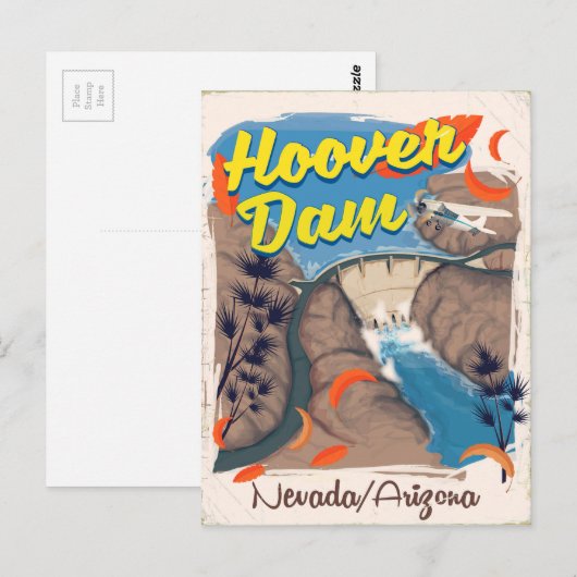 Reisposter Hoover Dam Nevada/Arizona Briefkaart (Voorkant / Achterkant)
