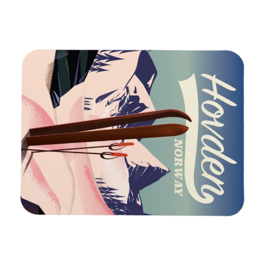 Reisposter Hovden Norway Ski. Magneet (Horizontaal)