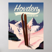 Reisposter Hovden Norway Ski. Poster (Voorkant)