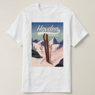 Reisposter Hovden Norway Ski. T-shirt