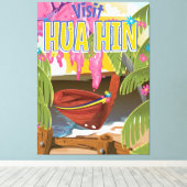 Reisposter Hua Hin Thailand Canvas Afdruk (Insitu (Houten vloer))