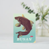 Reisposter in Busan Zuid-Koreaanse stijl Briefkaart (Staand voorkant)