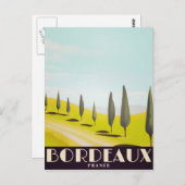 Reisposter in de Franse  stijl Bordeaux Briefkaart (Voorkant / Achterkant)