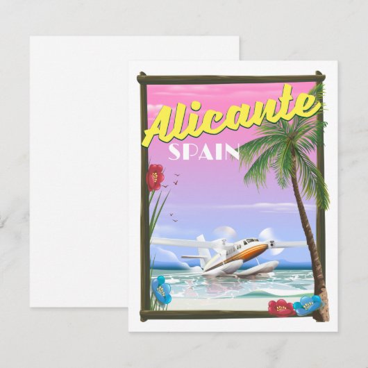 Reisposter in de stijl Alicante Spanje (Voorkant / Achterkant)