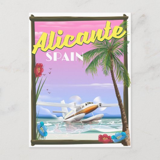 Reisposter in de  stijl Alicante Spanje Briefkaart (Voorkant)