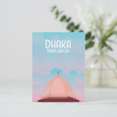 Reisposter in de stijl Dhaka Bangladesh. Briefkaart (Staand voorkant)