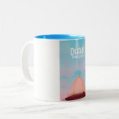 Reisposter in de  stijl Dhaka Bangladesh. Tweekleurige Koffiemok (Voorkant links)