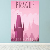 Reisposter in de stijl Praag Tsjechië Canvas Afdruk (Insitu (Houten vloer))