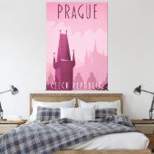 Reisposter in de stijl Praag Tsjechië Canvas Afdruk (Insitu (Slaapkamer))