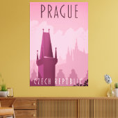 Reisposter in de stijl Praag Tsjechië Canvas Afdruk (Insitu (Woonkamer))