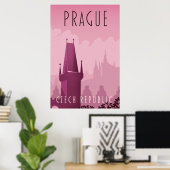 Reisposter in de stijl Praag Tsjechië Poster (Thuiskantoor)