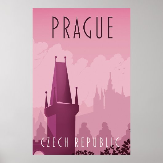 Reisposter in de stijl Praag Tsjechië Poster (Voorkant)