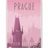 Reisposter in de  stijl Praag Tsjechië Sticker (Voorkant)