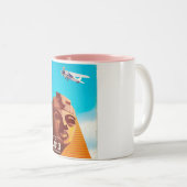 Reisposter in de  stijl van Caïro Egypt Tweekleurige Koffiemok (Voorkant rechts)