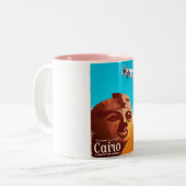 Reisposter in de  stijl van Caïro Egypt Tweekleurige Koffiemok (Voorkant links)