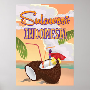 Reisposter in de  stijl van Sulawesi Indonesië Poster