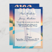 Reisposter in de  stijl VS "To Ski" Kaart (Voorkant / Achterkant)