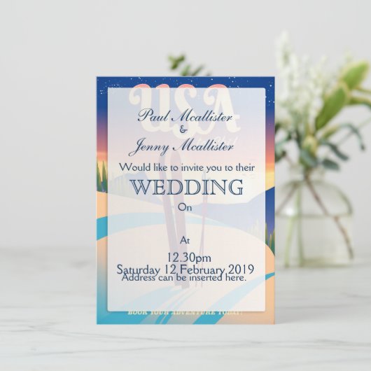 Reisposter in de  stijl VS "To Ski" Kaart (Staand voorkant)