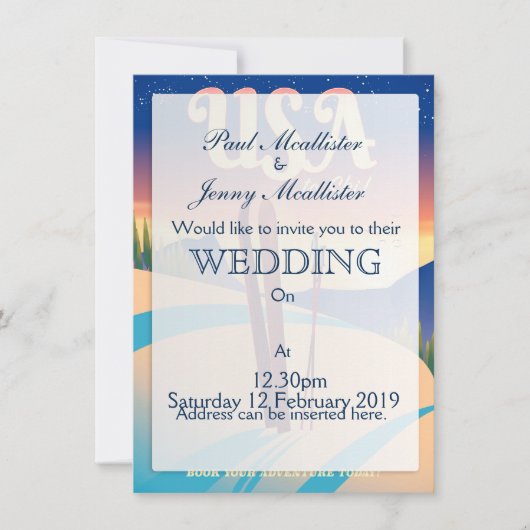 Reisposter in de  stijl VS "To Ski" Kaart (Voorkant)